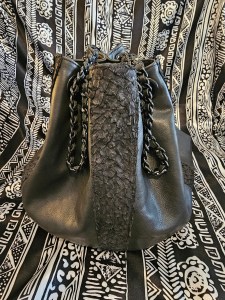 Another view photo of the Simon and Krull Black Leather Bucket Bag